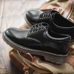 Men Minimalist Leather Flat Casual Work Shoes Newgew Shoes