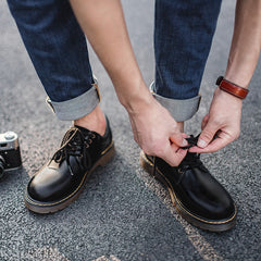 Men Minimalist Leather Flat Casual Work Shoes Newgew Shoes