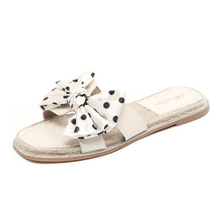 Women Fashion Dots Bowknot Casual Summer Slides Newgew Shoes