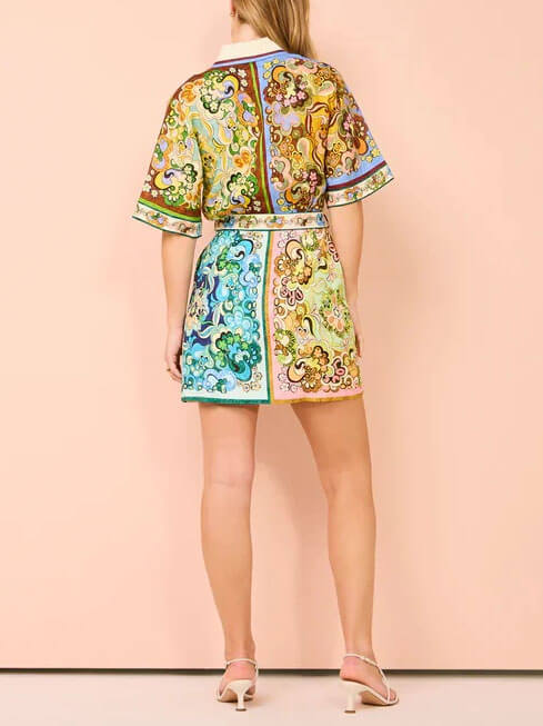 Special Satin Print Mini Dress Newgew Dresses