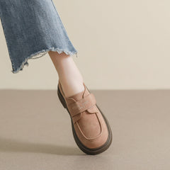 Women Retro Suede Minimalist Velcro Tape Casual Shoes Newgew Shoes