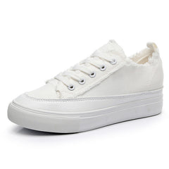 Beautiful Charming Women's White Flat Korean Canvas Shoes Newgew