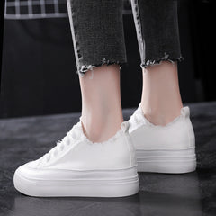 Beautiful Charming Women's White Flat Korean Canvas Shoes Newgew