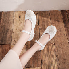 Women's Spring Mid Ethnic Style Ancient Chinese Heels Newgew