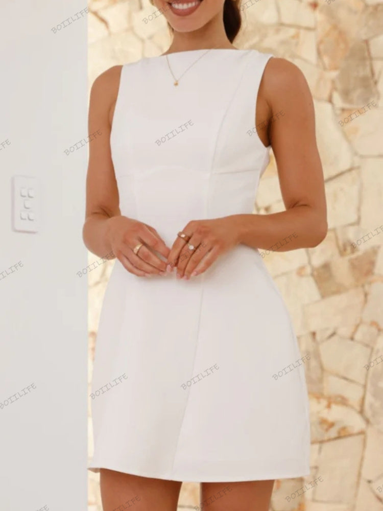 Women's High Neck Backless Bodycon Skirt Newgew Dresses