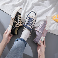 Women's Trendy Cloth Shell Toe Basic Korean Canvas Shoes Newgew