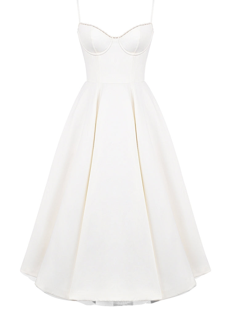 White Tulle Midi Dress Newgew Dresses