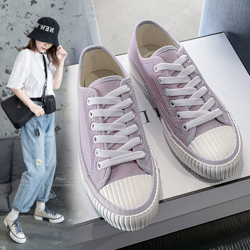 Women's Trendy Cloth Shell Toe Basic Korean Canvas Shoes Newgew