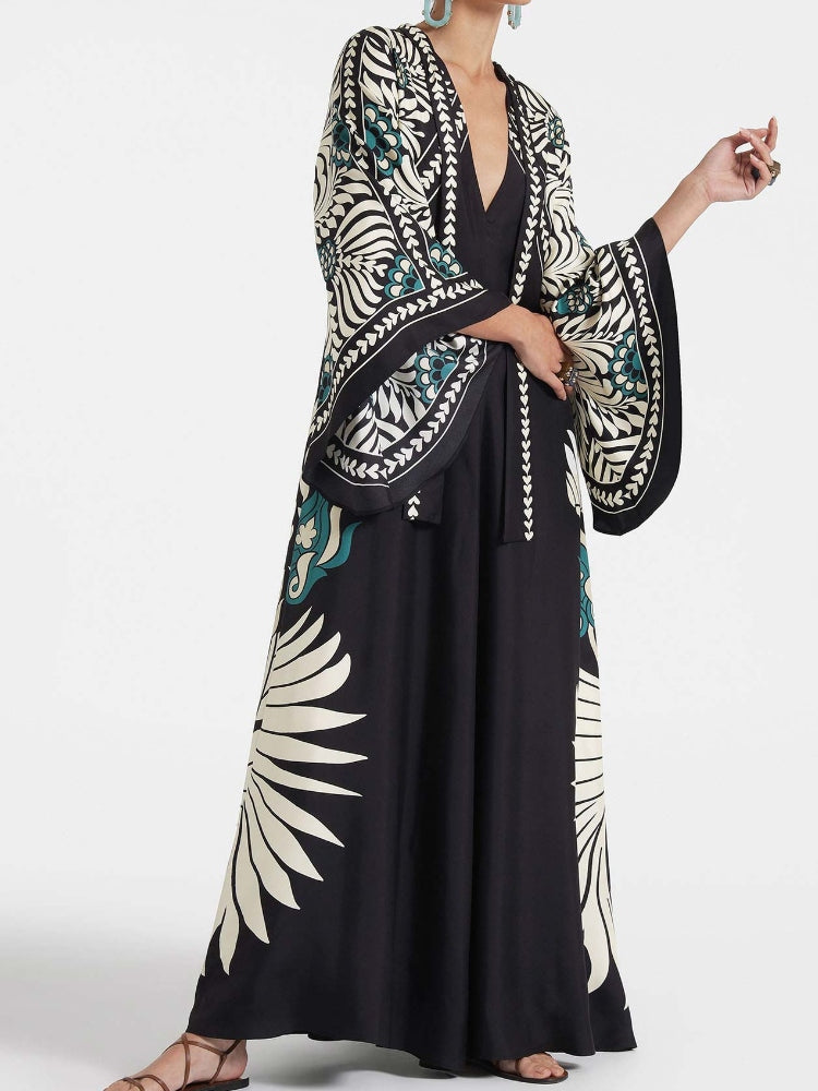 Magnifico Printed Maxi Dress - Black Newgew Dresses