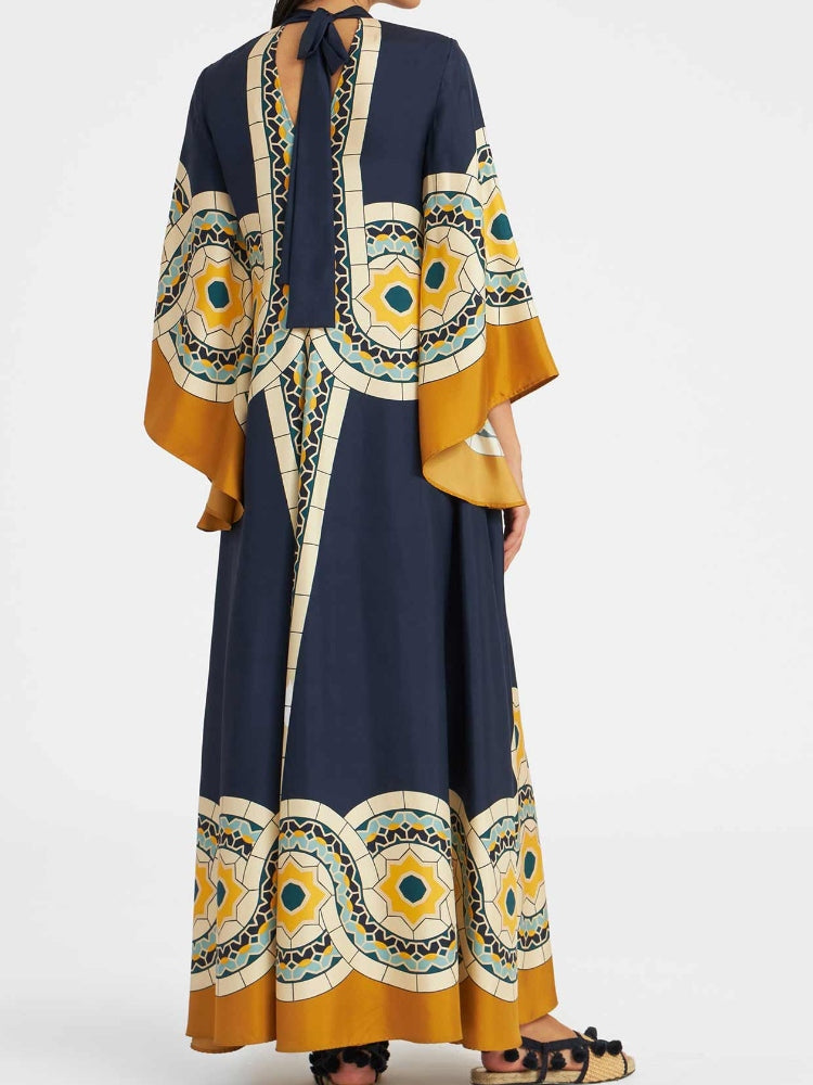 Magnifico Printed Maxi Dress - Blue Newgew Dresses