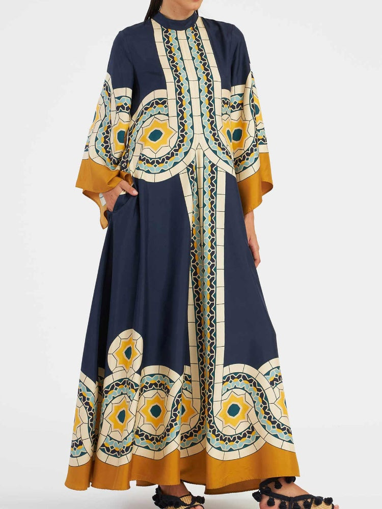 Magnifico Printed Maxi Dress - Blue Newgew Dresses