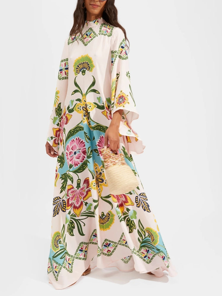 Magnifico Printed Maxi Dress - Pebbled Sable Newgew Dresses