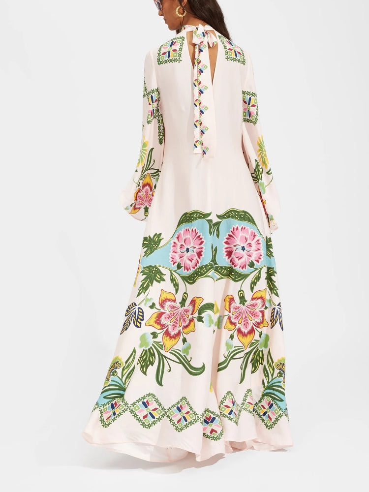 Magnifico Printed Maxi Dress - Pebbled Sable Newgew Dresses