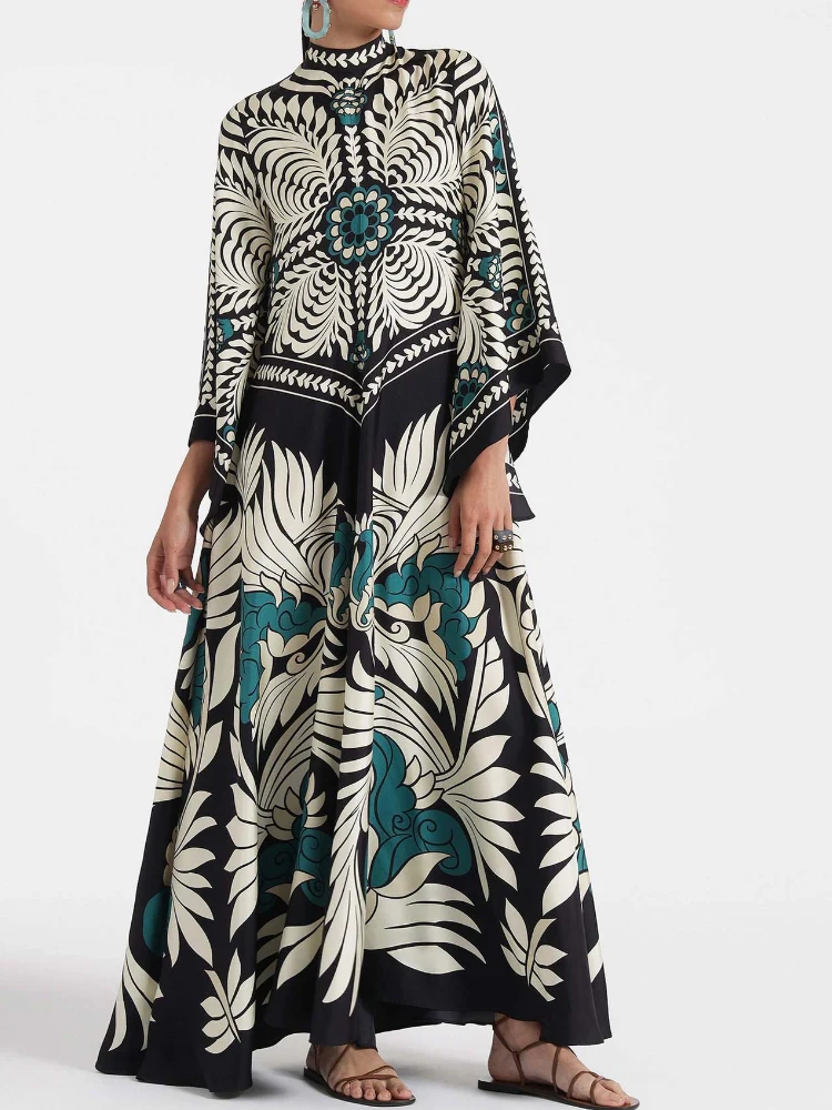 Magnifico Printed Maxi Dress - Black Newgew Dresses