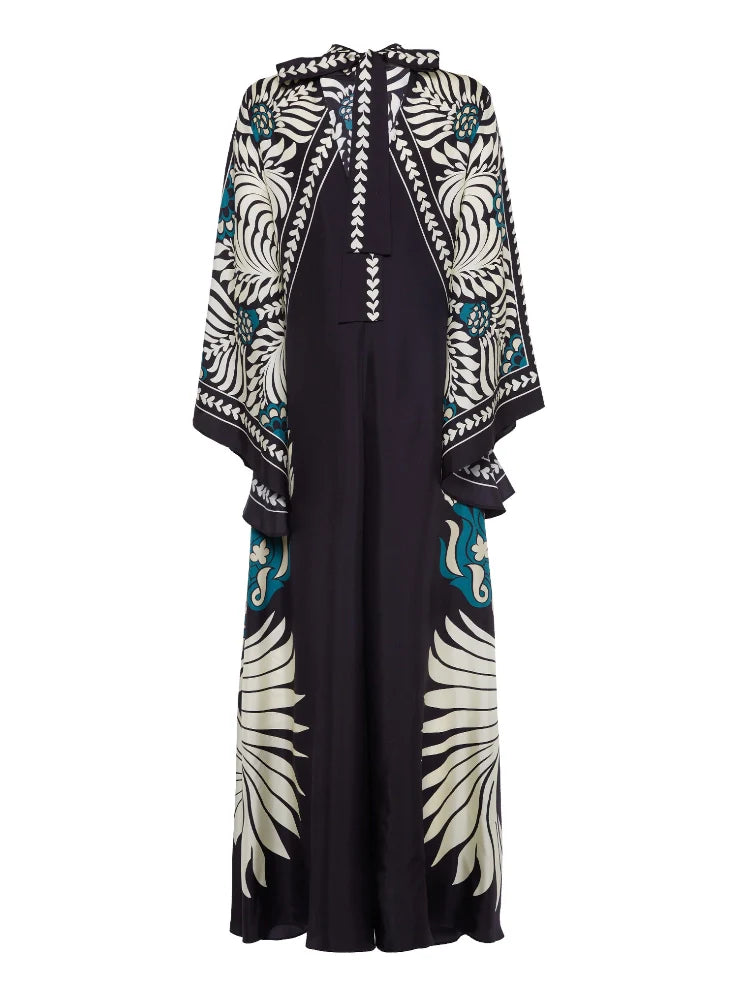 Magnifico Printed Maxi Dress - Black Newgew Dresses
