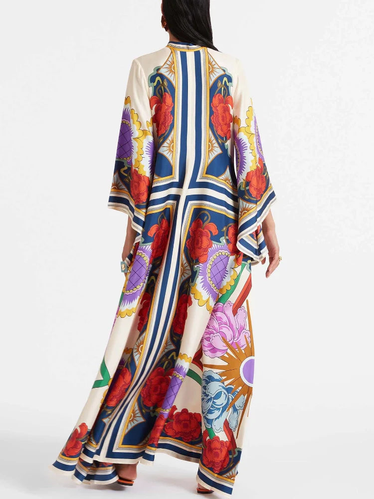 Magnifico Printed Maxi Dress - Rust Newgew Dresses