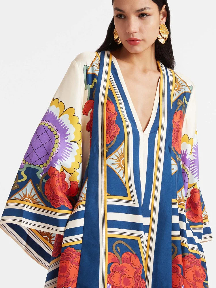 Magnifico Printed Maxi Dress - Rust Newgew Dresses