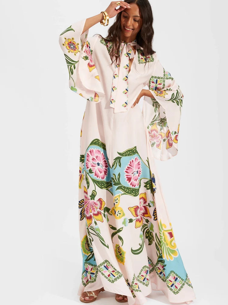 Magnifico Printed Maxi Dress - Pebbled Sable Newgew Dresses