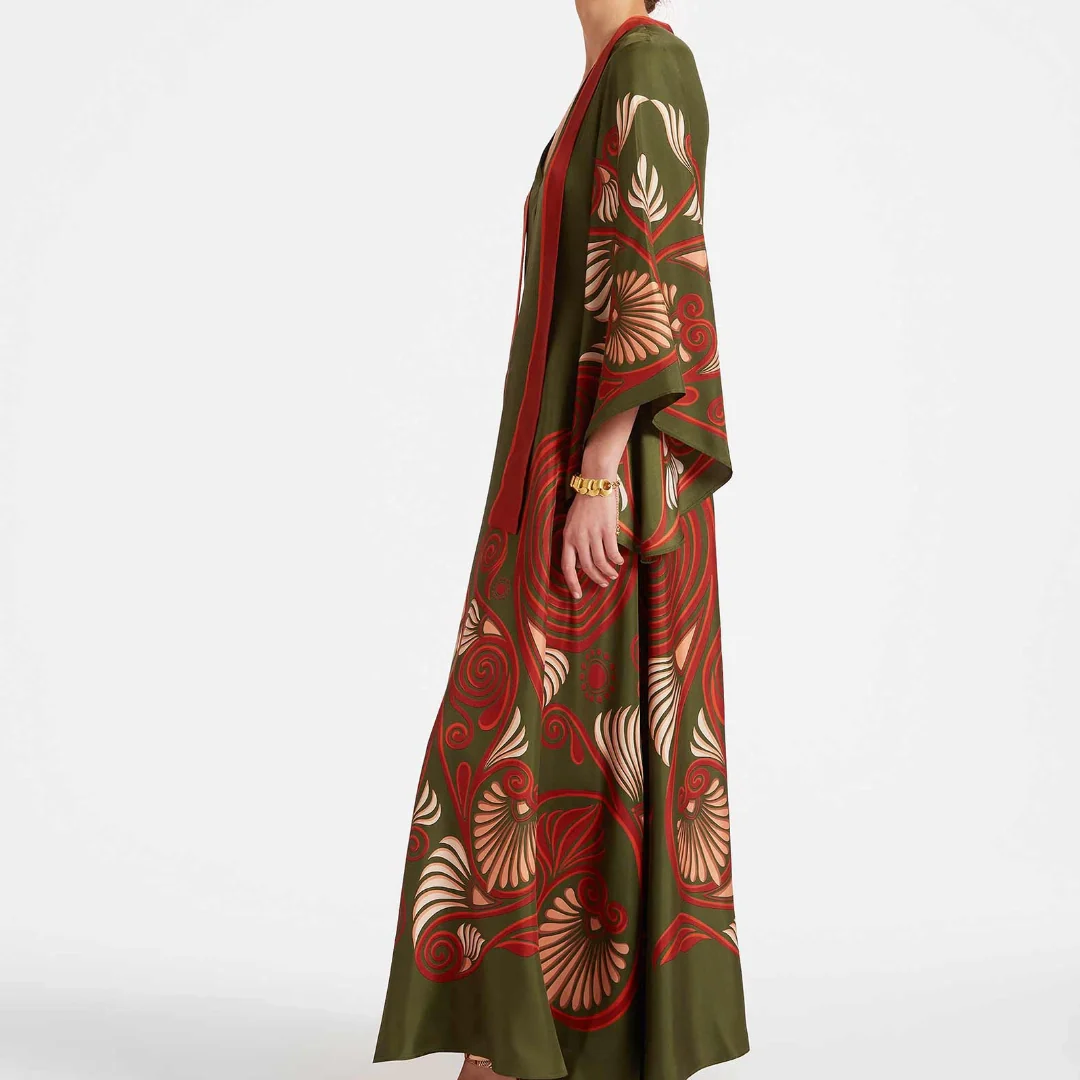 Magnifico Printed Maxi Dress - Dark Green Newgew Dresses