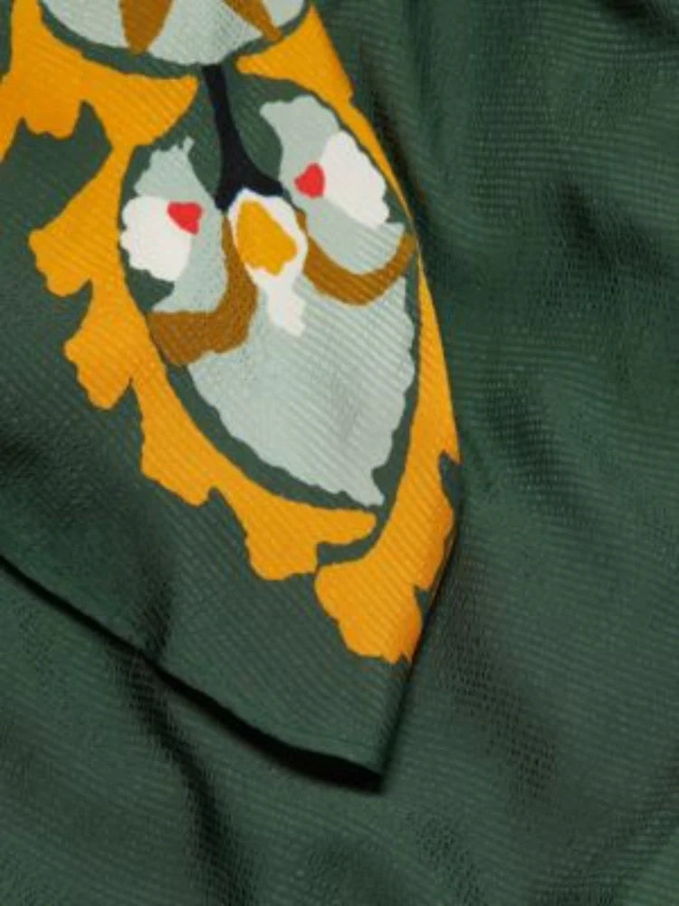 Dark Green Printed Maxi Dress Newgew Dresses