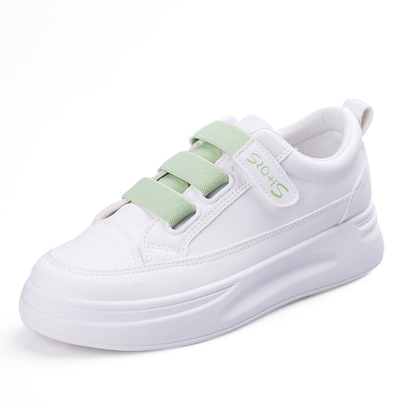 Women's Female Velcro White Spring Board Shallow Canvas Shoes Newgew