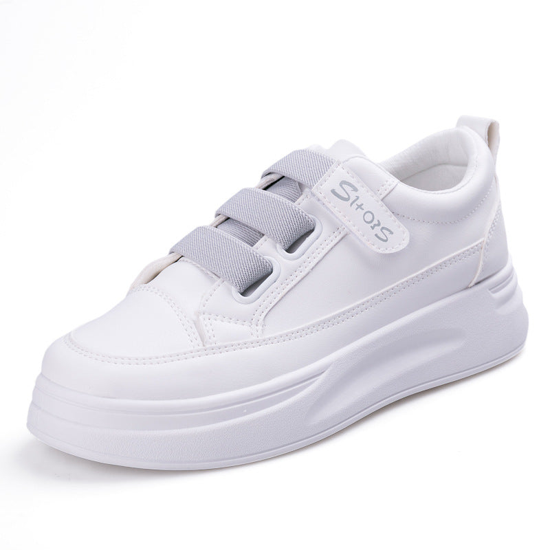 Women's Female Velcro White Spring Board Shallow Canvas Shoes Newgew