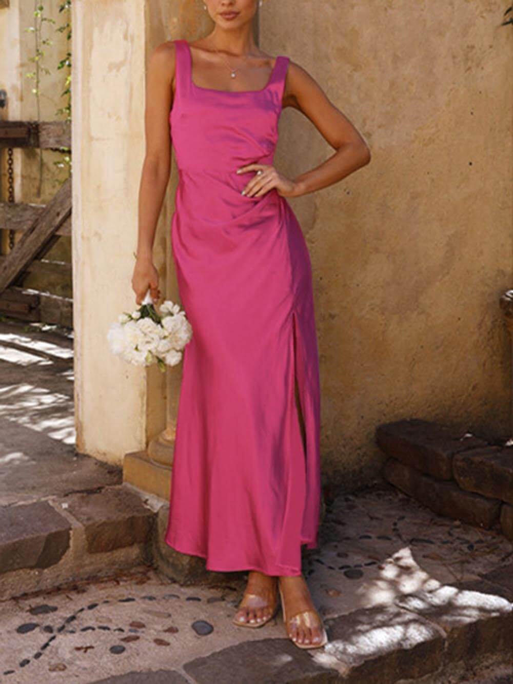 Summer Halter Satin Bridesmaid Prom Maxi Dresses Newgew Dresses