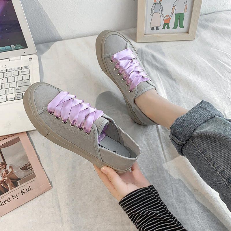 Unique Female Korean Style Versatile Flat Canvas Shoes Newgew