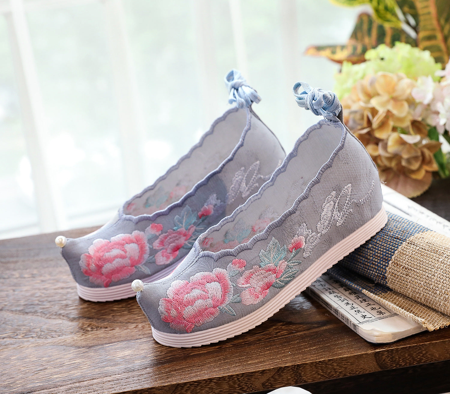 Bow For Han Chinese Clothing Antique Style Canvas Shoes Newgew