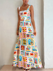 Graffiti Strap Tube Top Lace Maxi Dress Newgew Dresses