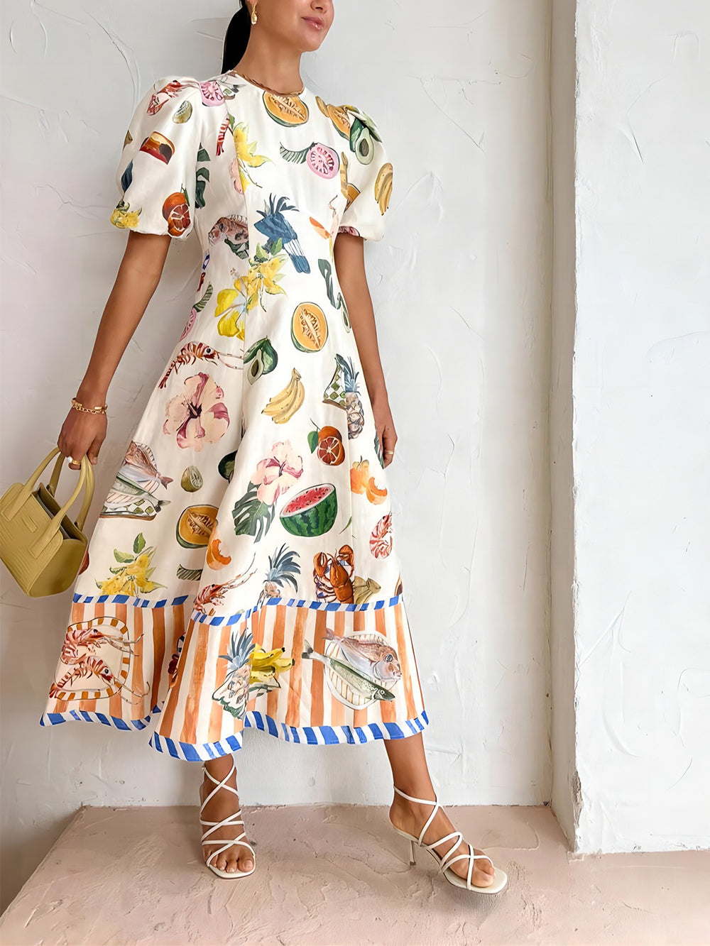 Fashion Graffiti Print Slim Fit Versatile Maxi Dress Newgew Dresses