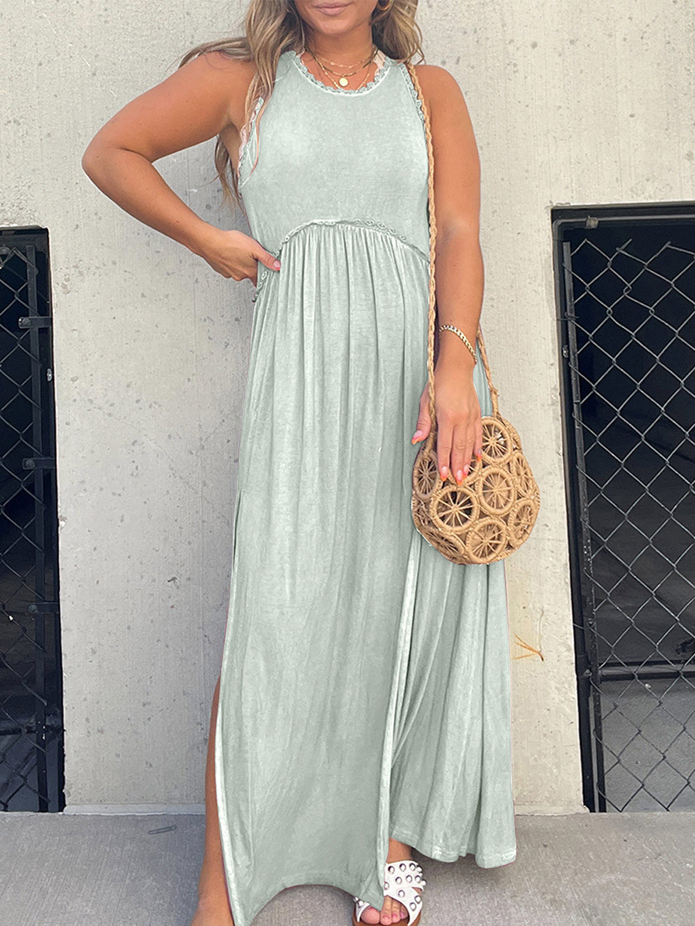 Paneled Slit Dress Newgew Dresses