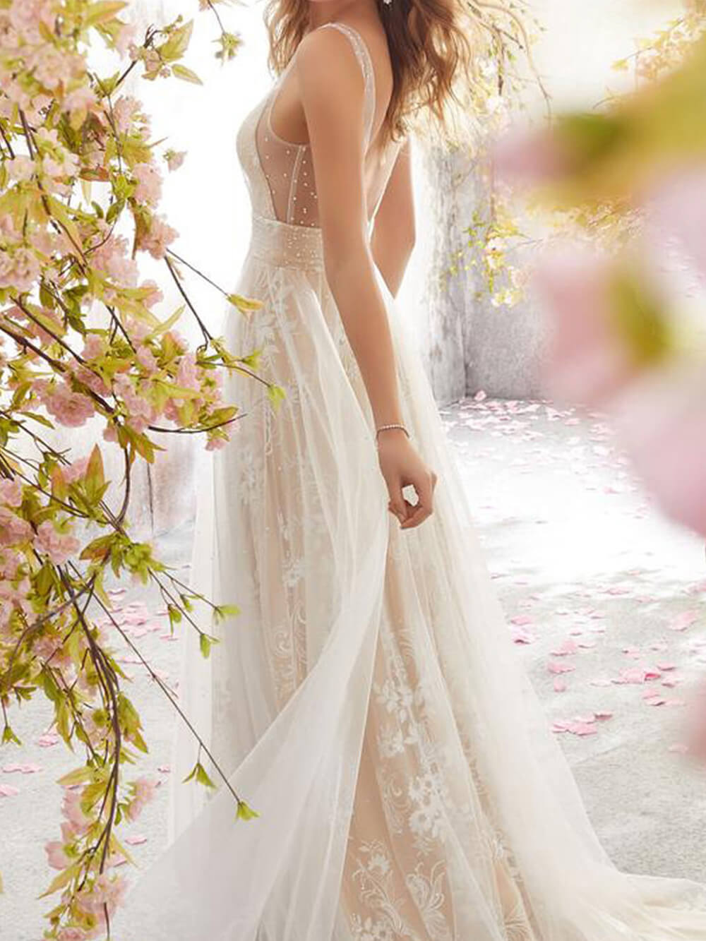 V-neck sleeveless lace dress Newgew Dresses