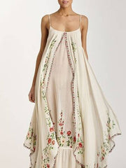 Round Neck Printed Swing Loose Long Dress Newgew Dresses