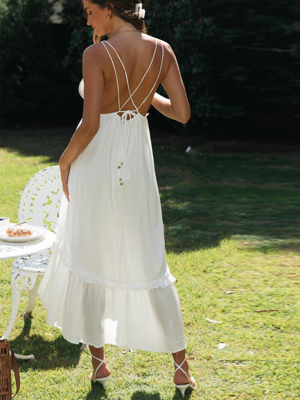 Chiffon Ruffle Midi Dress Newgew Dresses