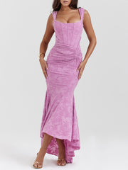 Pinkes Maxikleid Mit Blumenmuster Newgew Dresses