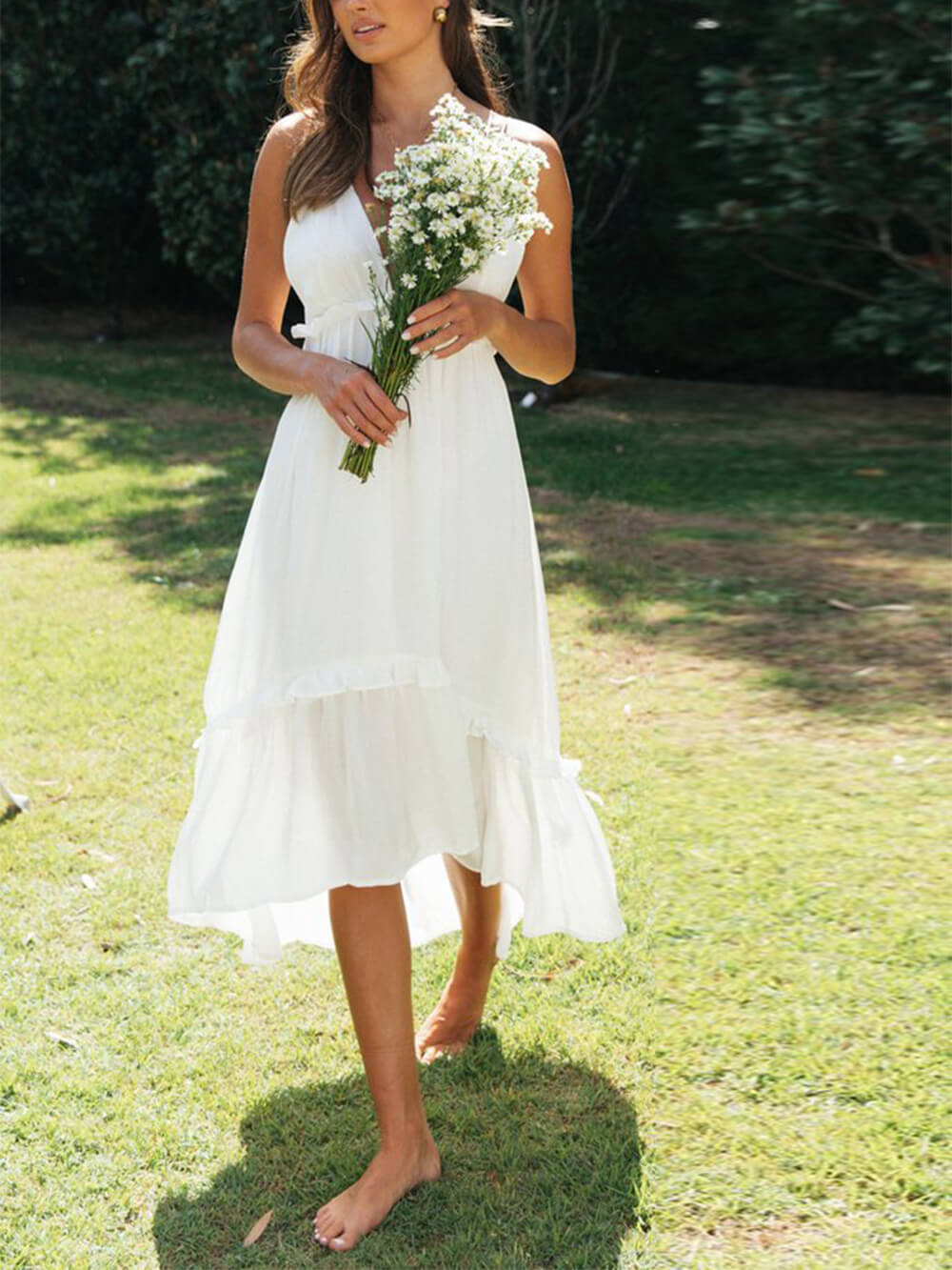 Chiffon Ruffle Midi Dress Newgew Dresses