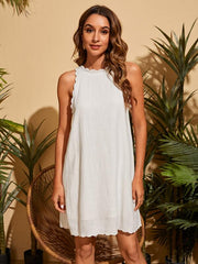 Scalloped A-Line Beach Dress In Black Newgew Dresses