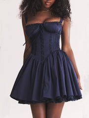 French Navy Corset Mini Dress Newgew Dresses