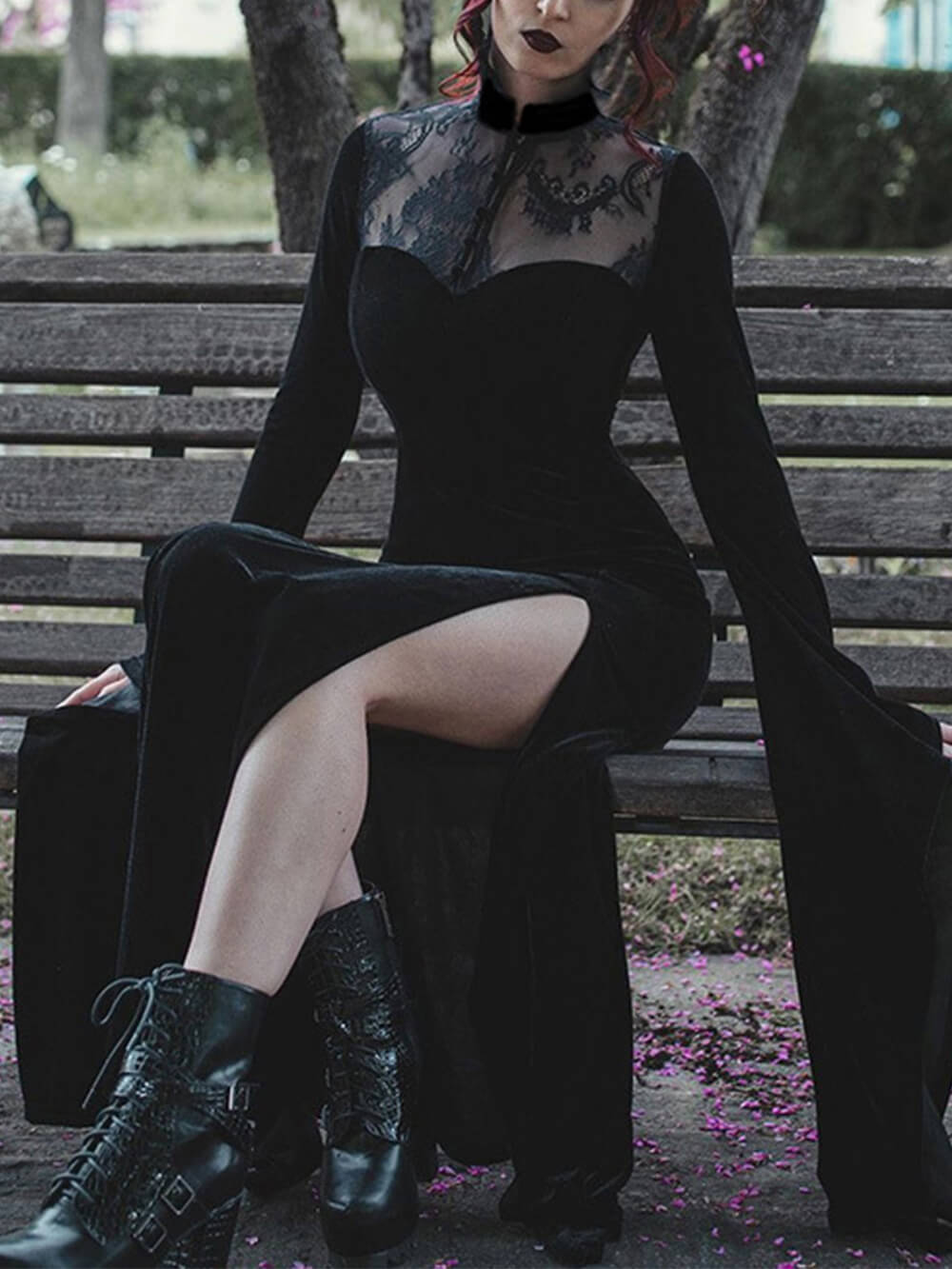 Halloween Slit Skirt Witch Maxi Dress Newgew Dresses