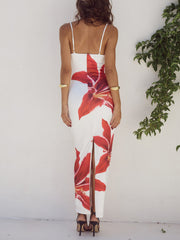 Unforgettable Abstract Floral Print Maxi Dress Newgew Dresses