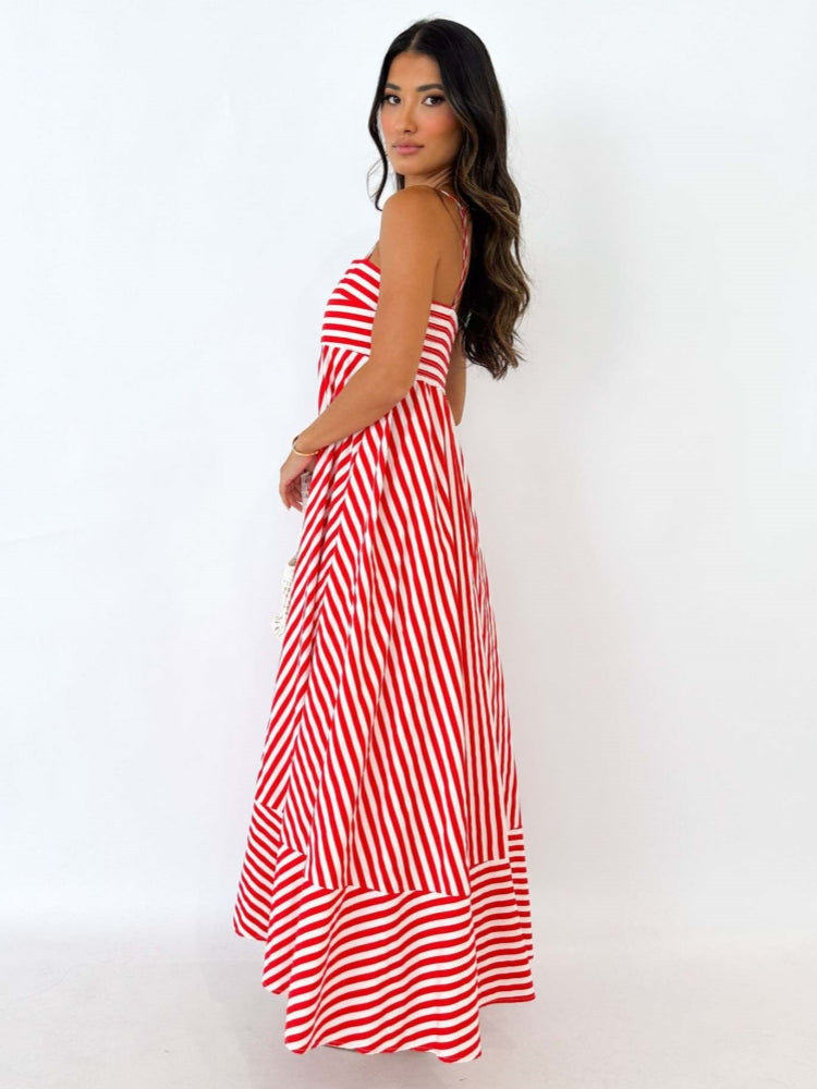 Striped Thin Strappy Midi Dress Newgew Dresses