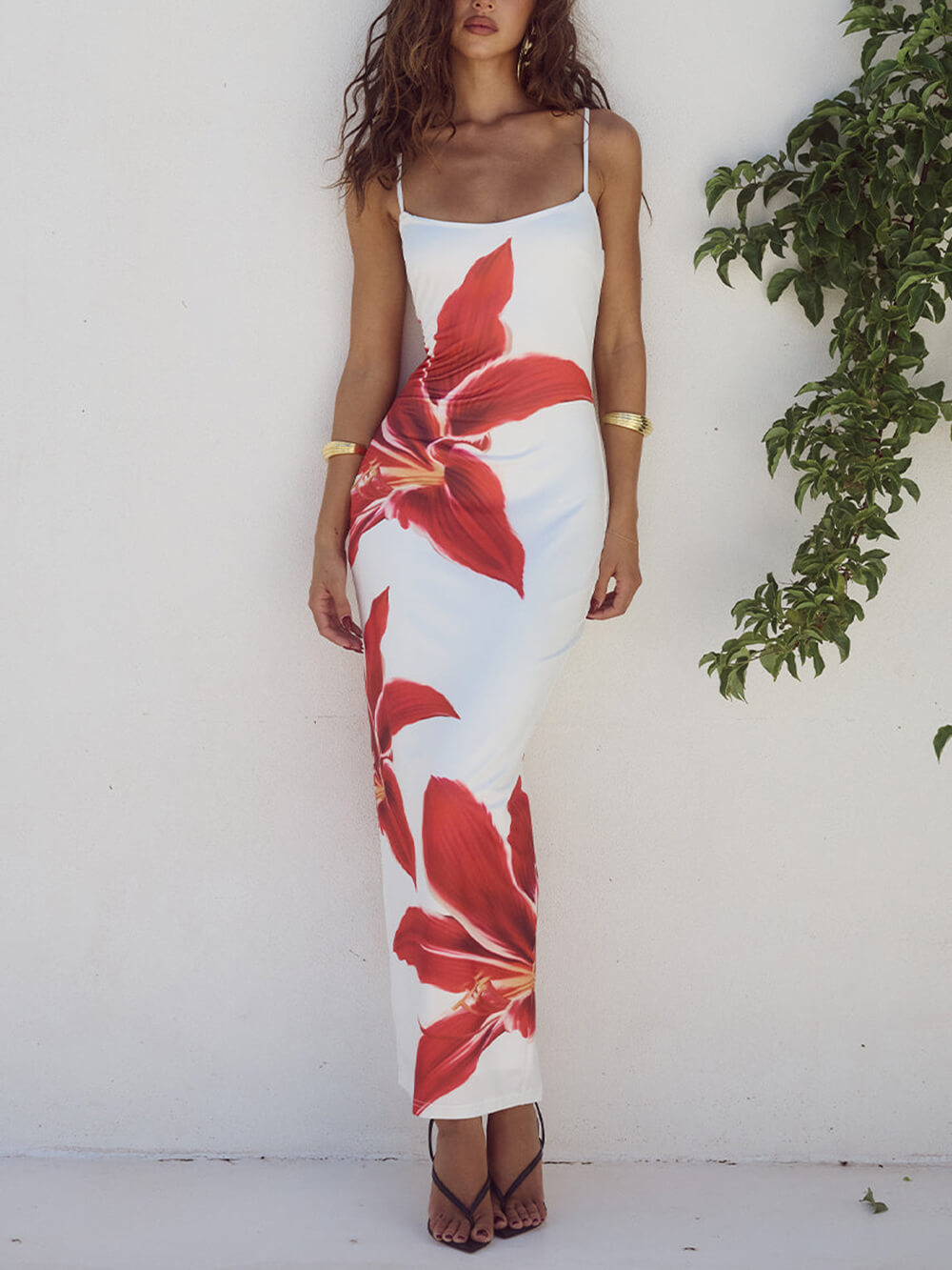 Unforgettable Abstract Floral Print Maxi Dress Newgew Dresses