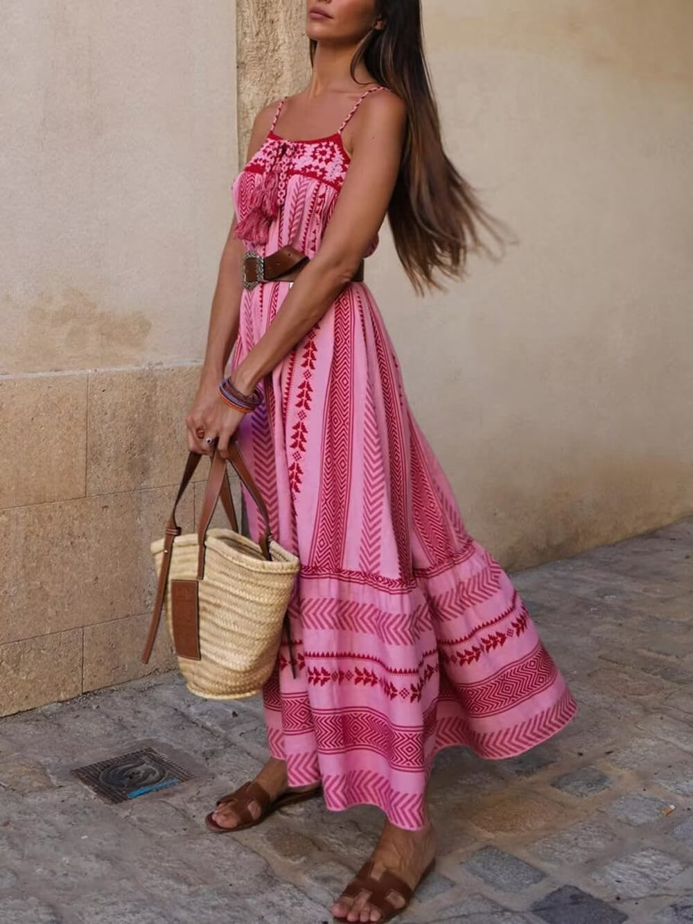 Ethnic Style  Knitted Slip Maxi Dress Newgew Dresses