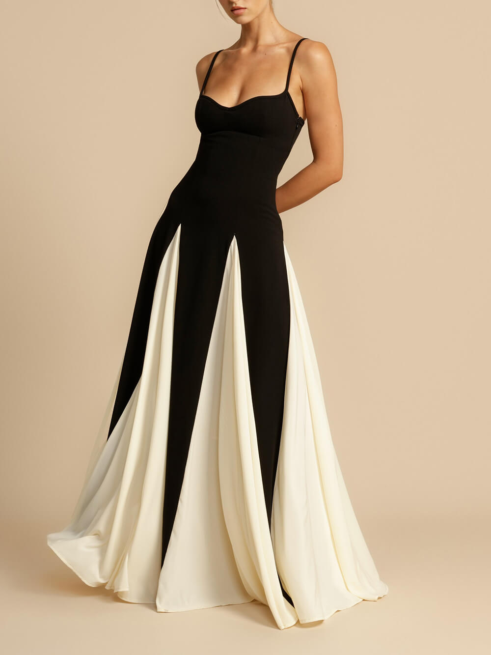Elegance Panelled Tulle A-line Slip Maxi Dress Newgew Dresses