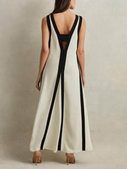 Reversible Style Colorblock A-Line Maxi Dress Newgew Dresses