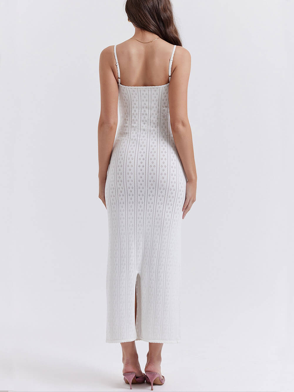 White Knit Maxi Dress Newgew Dresses