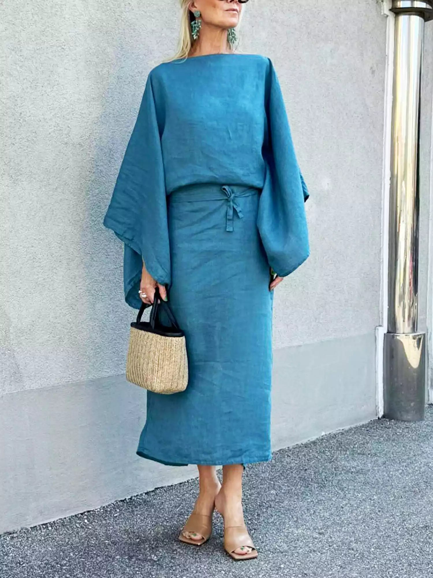 Crimson Linen Breeze Kimono Dress Newgew Dresses