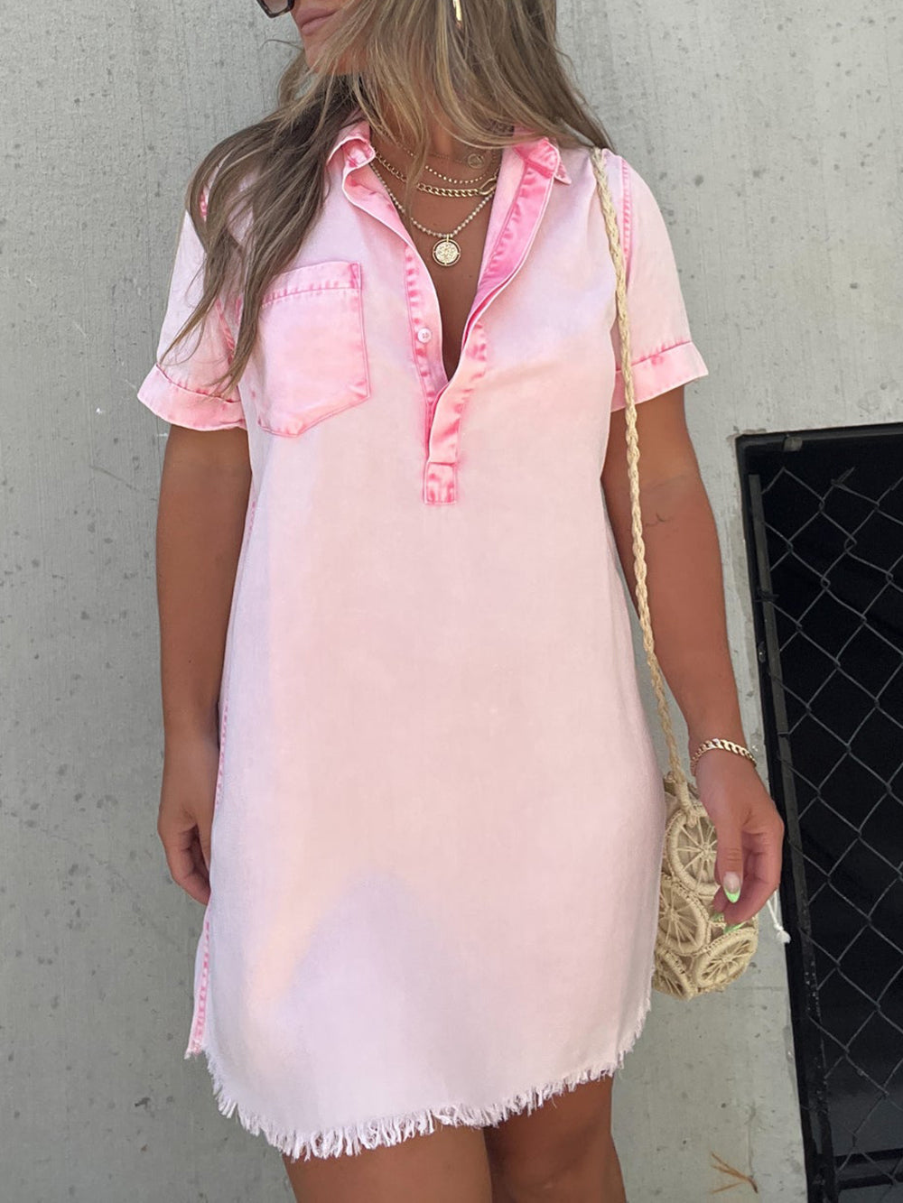 Happy Endings Tencel Shirt Dress Pink Newgew Dresses