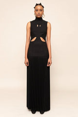 Pleated Cutout Maxi Dress Newgew Dresses